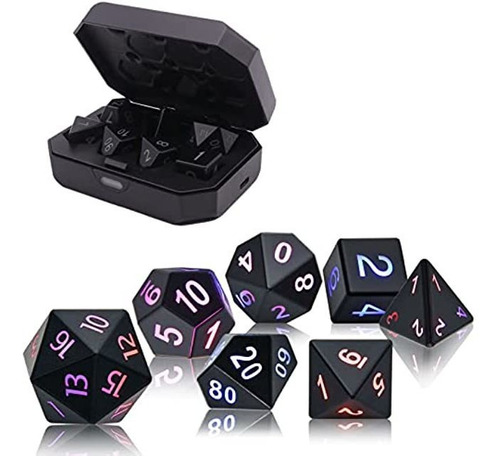 Dados Dnd Recargables Con Caja De Carga, 7 Dados Electrónic