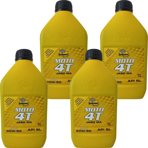 4 Litros Óleo De Motor Mineral Moto 4t 20w50 Api Sl Bardahl