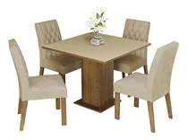 Comprar Juego De Comedor Tapa De Madera 4 Sillas Livia Madesa - M\u002Fc Color Marrón