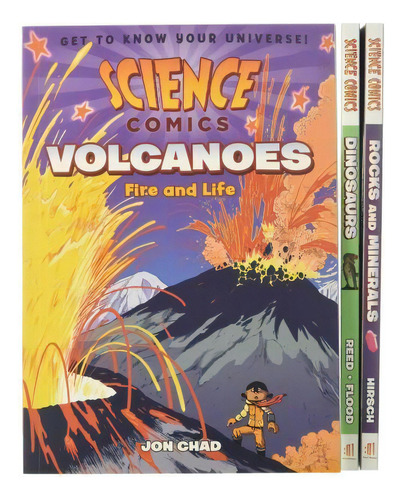 Science Comics Boxed Set: Volcanoes, Dinosaurs, And Rocks And Minerals, De Jon Chad. Editorial Roaring Brook Press, Tapa Blanda En Inglés