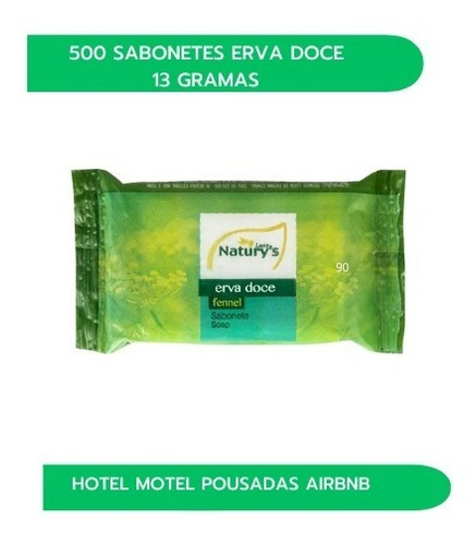 Kit 500 Mini Sabonete 13g Erva Doce Hotel Motel Pousada 