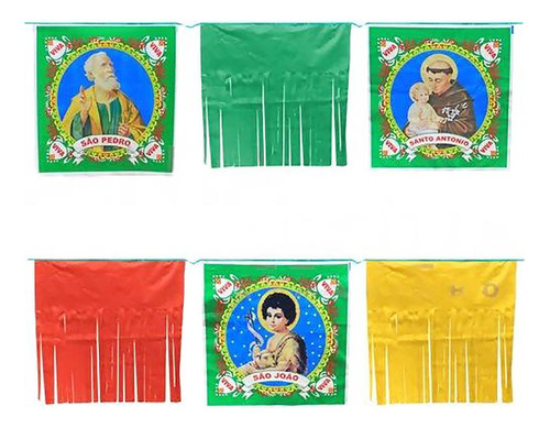 Bandeira Dos Santos C/franja 6 Metros Festa Junina Decoração