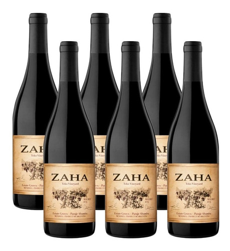 Vino Zaha Malbec Caja X 6 Un