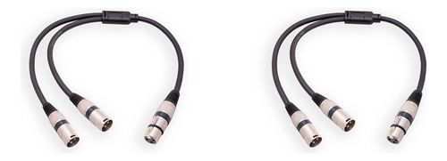 2 Cables Divisores Xlr Hembra A Doble Xlr Macho Y De 3 Pines