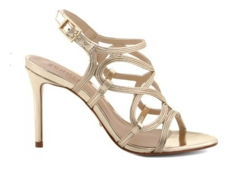 Sandália Schutz Round Stripes Metalizado Dourado S0206600620