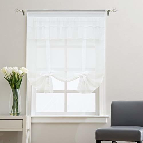 Sheer Ate Up Roman Cortina Bowknot Window Shade Rod Poc...