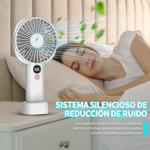 Ventilador De Mano Recargable Portátil Plegable Para Uso