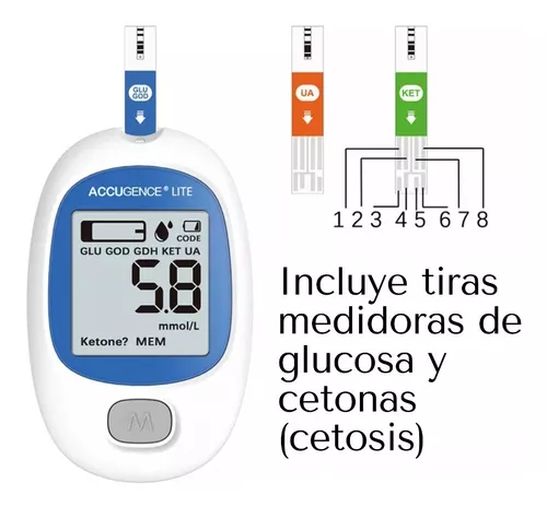 Medidor De Glucosa En Sangre Y Cetonas Lite + Kit Avanzado