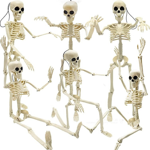 6 Piezas Esqueletos Decorativos Halloween 16 Pulgadas Cuerpo