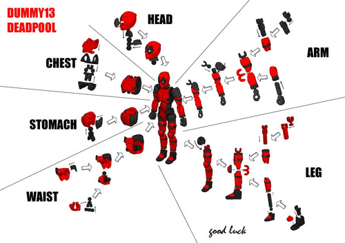 Archivo Stl Dummy Deadpool