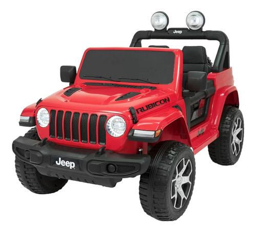 Auto Jeep A Batería Licence Rubicon 12v Con Luces Y Sonido Color Rojo
