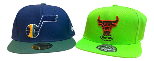 Lote 2 Gorras New Era 7 1/8 Verde Limón 7 1/8 Lisa