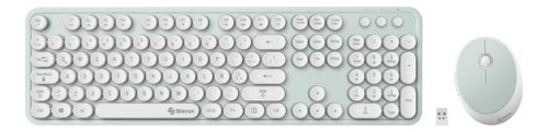 Teclado Y Mouse Inalambrico Vintage Ve Verde Verde