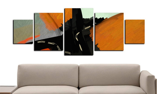 Cuadro 130x50cms 5pzs Decorativo Abstracto4 !