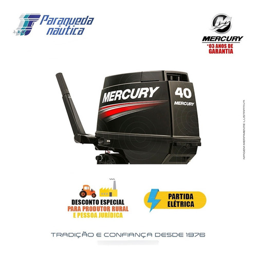 Imagem 6 de 8 de Motor De Popa Mercury 2 Tempos 40hp Eo Super 3 Cilindros