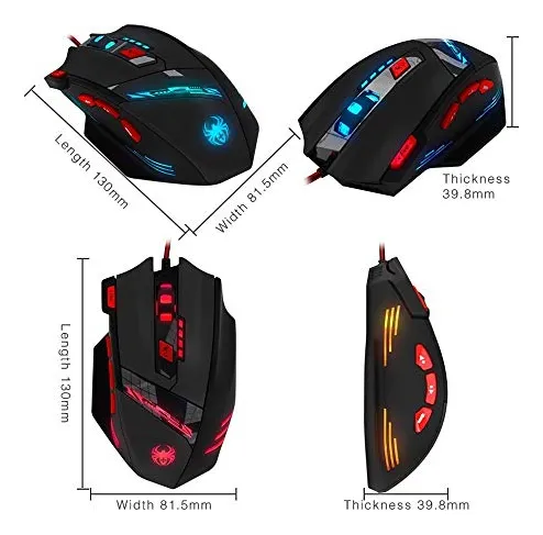 Mouse Para Juegos Zelotes T90 De 9200 Dpi, 8 Botones Program