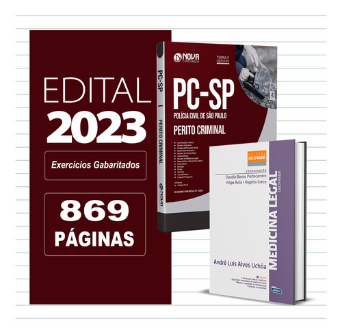 Combo Pc Sp Perito Criminal + Medicina Legal - Ed. Nova, De Professores Especializados. Editorial Nova Concursos, Tapa Mole, Edición Oficial En Português, 2023