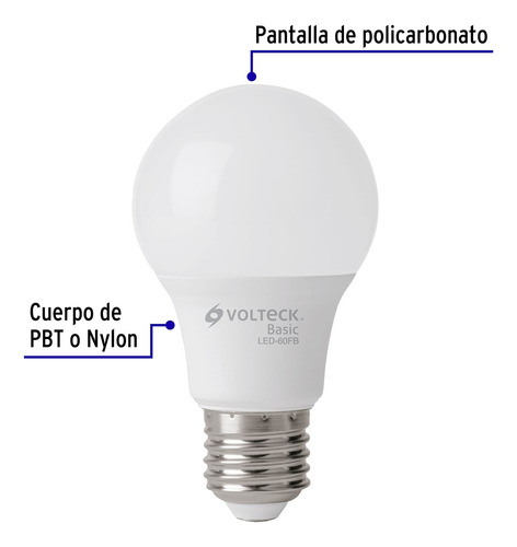 Lámpara De Led, A19, 8 W, Luz De Día, Volteck 28061