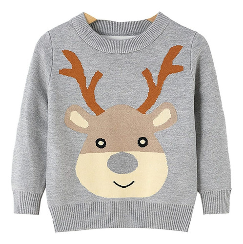 Suéter Manga Larga Unisex Feo De Navidad For Niños Cuello