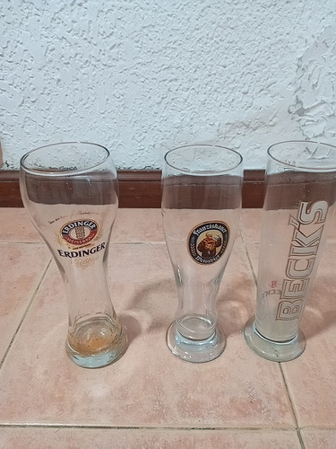 3 Copas De Cerveza De Colección Alto Cm 25 Weissbier  Becks 
