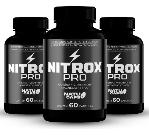 2 Potes De Nitrox Pro 120 Cápsulas - Energia Sem Sabor