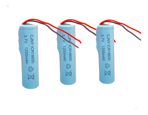 Bateria Recargable 18650 3.7v 1200mah Batería Litio X3