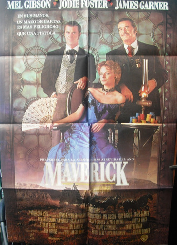 Afiche Original De La Película Maverick Con Mel Gibson