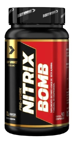 Nitrix Bomb Pre Work X 90 Comprimidos - Body Advance