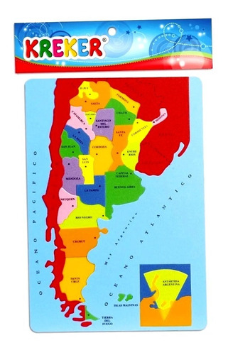 Mapa De Argentina De Goma Eva Encastrable Con Las Provincias