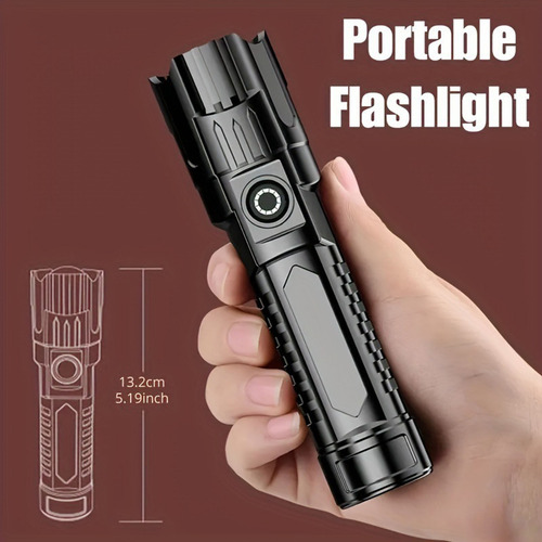 Linterna De Luz Fuerte Recargable Usb Portátil En U 4008