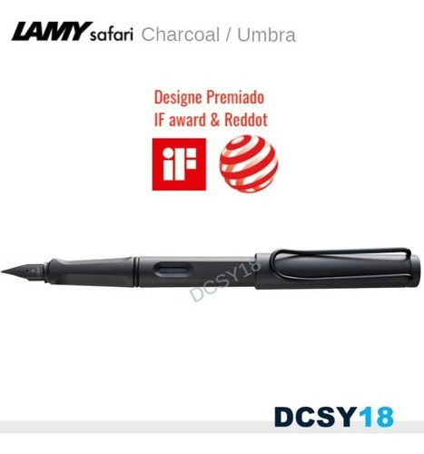 Imagem 2 de 4 de Caneta Tinteiro Lamy Safari Charcoal Negro Fosco 5 Cartuchos