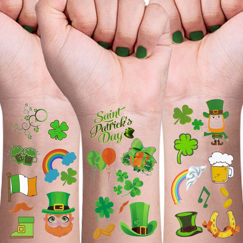 Accesorios Para El Día De San Patricio, Tatuajes Temporale.