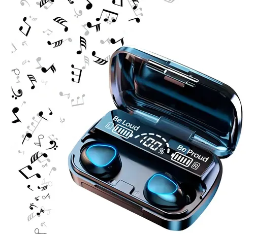 Fone De Ouvido Bluetooth Tws M10 Resistente A Água Com Nf-e Cor Preto