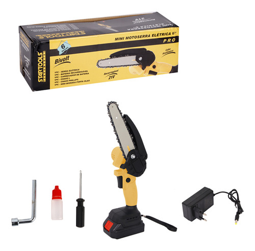 Motosserra Elétrica 6pol Portátil 21v Bivolt Frequência 60hz