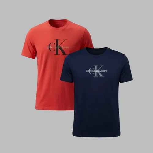 Kit Camiseta Calvin Klein Issue 2un Vermelho/marinho