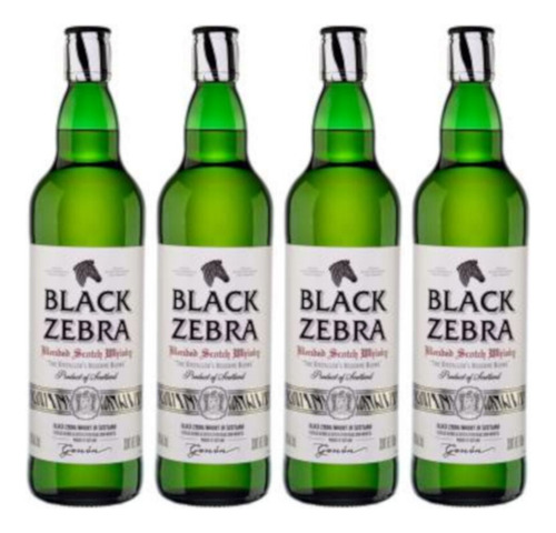 Pack De 4 Whisky Black Zebra 750 Ml