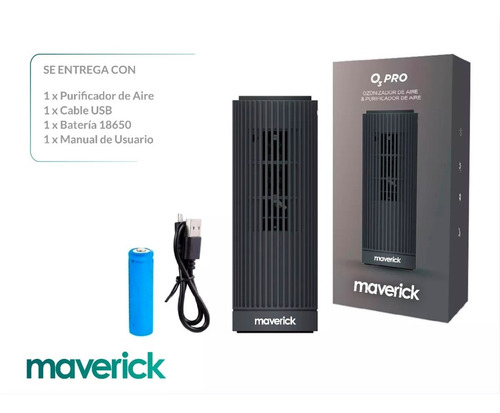 Imagen 7 de 10 de Ozonizador Ionizador Aire Antibacterial Purificador Maverick