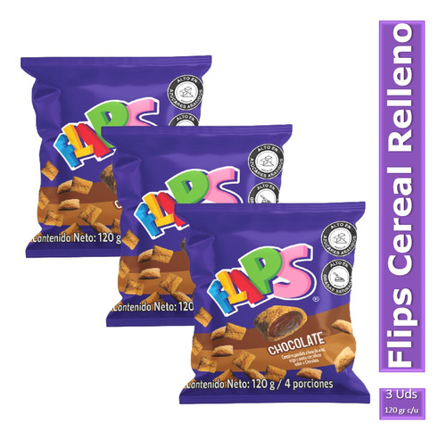 Cereal Relleno Flips 120gr X3 U Ds