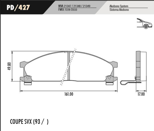 Pastilla De Freno Delantera Nissan Pick Up D21/ Usa V6