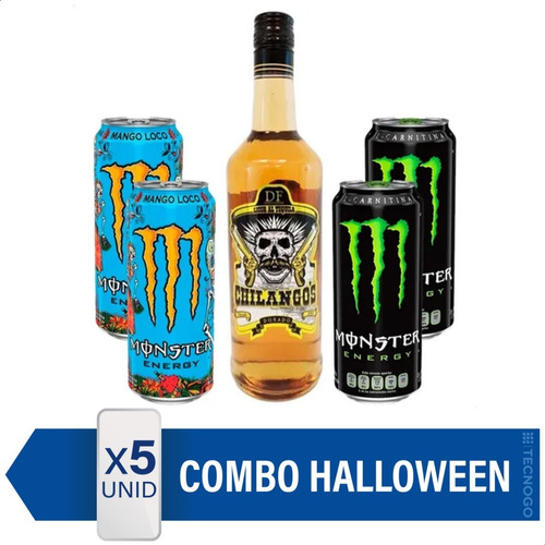 Combo Halloween Tequila Df Dorado Monster Negra Mango