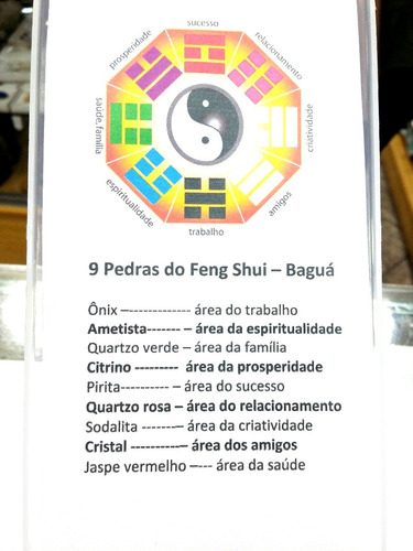 Kit 9 Pedras Brutas Do Feng Shui Baguá +pêndulo De Cristal