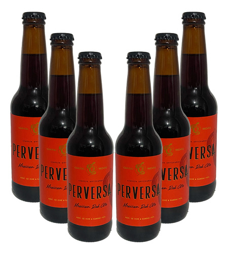 Six Pack Cerveza Capital Pecado Perversa Red Ale 355 Ml