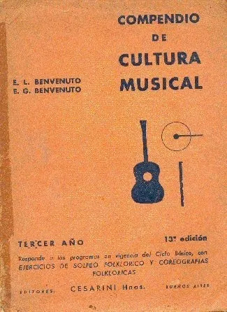 Benvenuto Compendio De Cultura Musical - Tercer Año