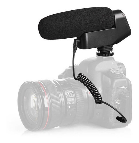 Microfone Shotgun Boya By-vm600 Direcional Para Dslrs Cor Preto
