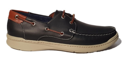 Zapatos Mocasines Náuticos Cordón Livianos Cuero Hombre 1204