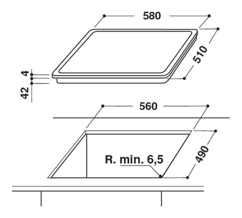 Imagen 2 de 7 de Anafe Vitroceramico 60 Cm Ariston F104298