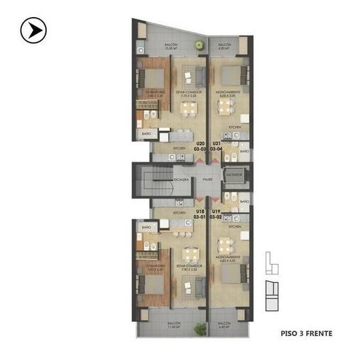Imagen 14 de 23 de Departamento Monoambiente En Venta - Centro, Rosario