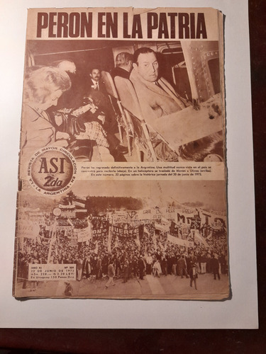 Regreso De Peron A La Argentina 20 De Junio 1973 Historico (Usado)