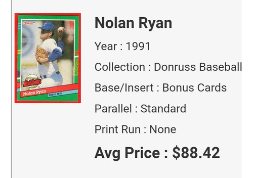 Barajita De Beisbol Nolan Ryan