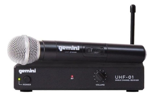 Micrófono Inalámbrico Gemini Uhf-01m-f1 Mano Vocal Color Negro